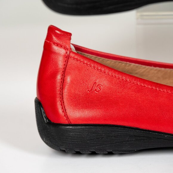 Josef Seibel Fenja 01 Comfy Leather Flats Red Womens Size US 6-6.5 EU 37 NIB - Picture 4 of 11